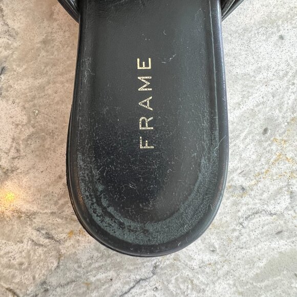 FRAME Leather Mules / Loafers - Size 36.5 - Black w Gold Hardware (OBO) - Picture 3 of 5